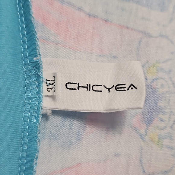 Womens 3X Multicolor Geometric Chicyea Pull-over Shirt T1 - Picture 2 of 4